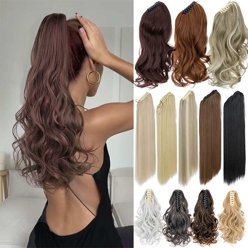 Thick Claw Ponytail Hair Piece Clip In Pony Tail Hair Extension Real As Human