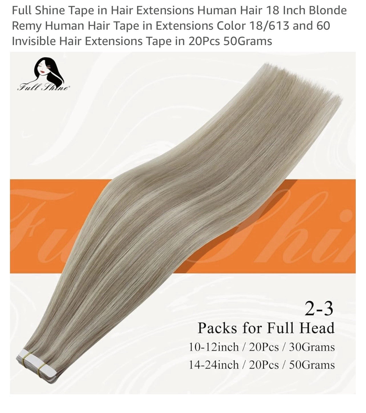 Full Shine Hair extensions Real Human Hair Tape In Extensions Color 18/630 &60