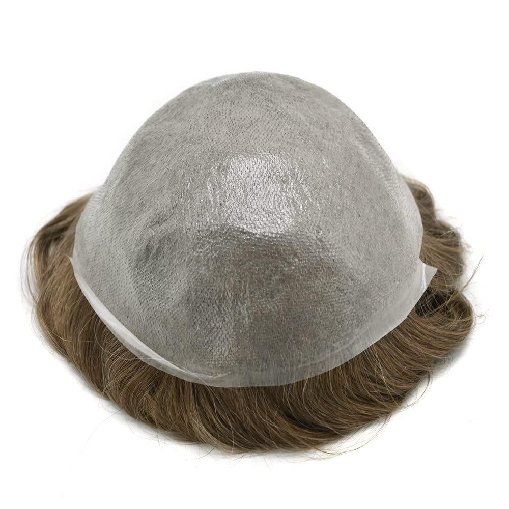 UltraThin Skin Toupee PU System Wig Mens Hair Replacement Hairpieces Small Size