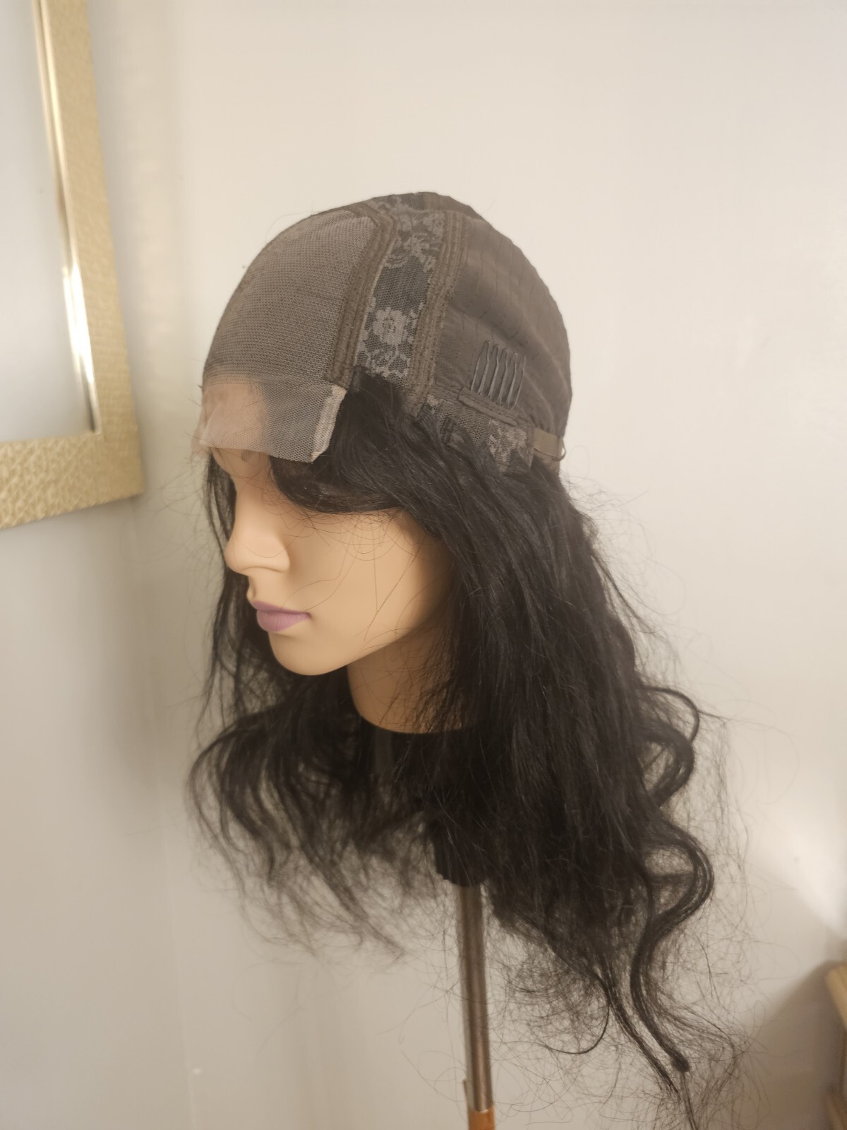 High Quality regular Top 22″ straight 100% Virgin Human Hair Lace Wig
