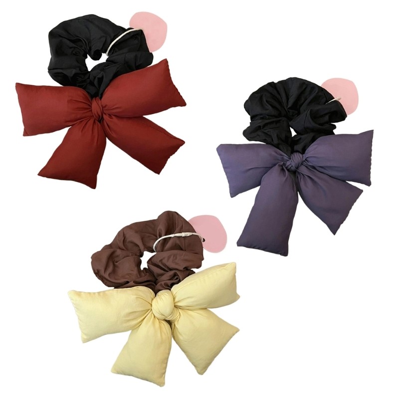 Hair Bun Scrunchy Headpiece Fabric Bowknot Hair Tie Lady Elegant Headdress