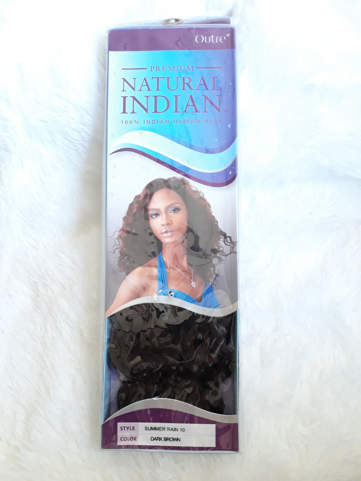 PREMIUM NATURAL INDIAN 100% HUMAN HAIR, OUTRE -SUMMER RAIN WAVE 10″ DARK BROWN