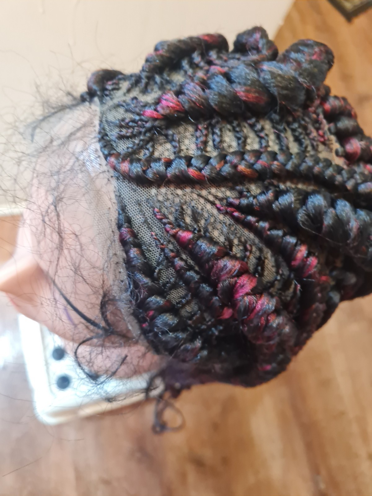 Braided Wig For Black Women Cornrow Braids Lace Front Synthetic Fiber