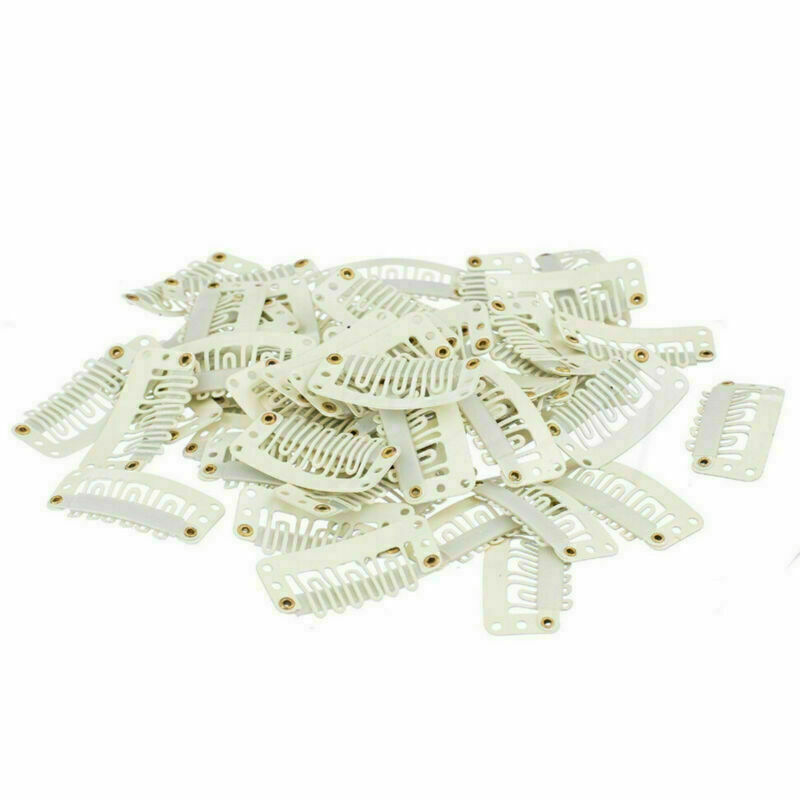 10/30/50pcs Beige Brown Black U Shaped Snap Clips 32mm for Hair Extensions