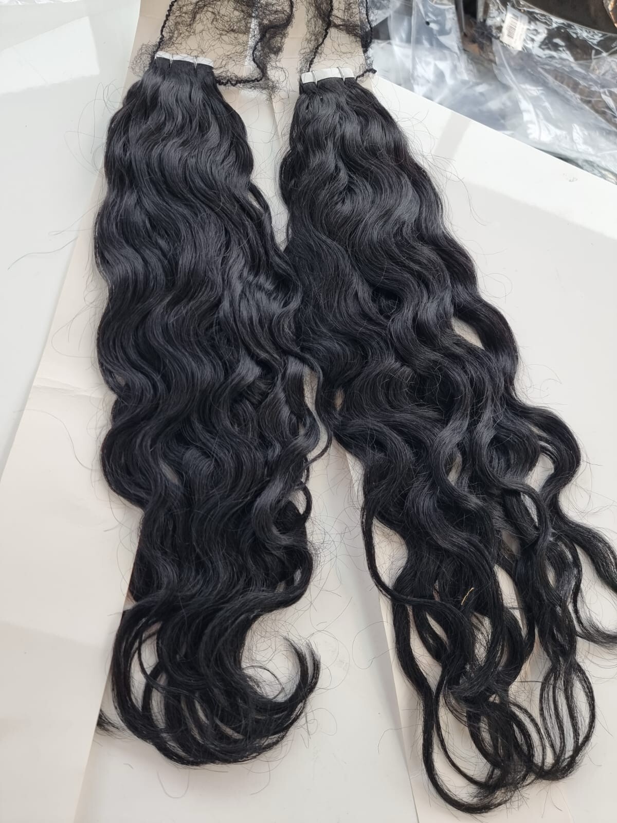12A BRAZILIAN NATURAL WAVE TAPE IN HAIR JET BLACK 80PCS 200G 18 18INCH FAST SHIP