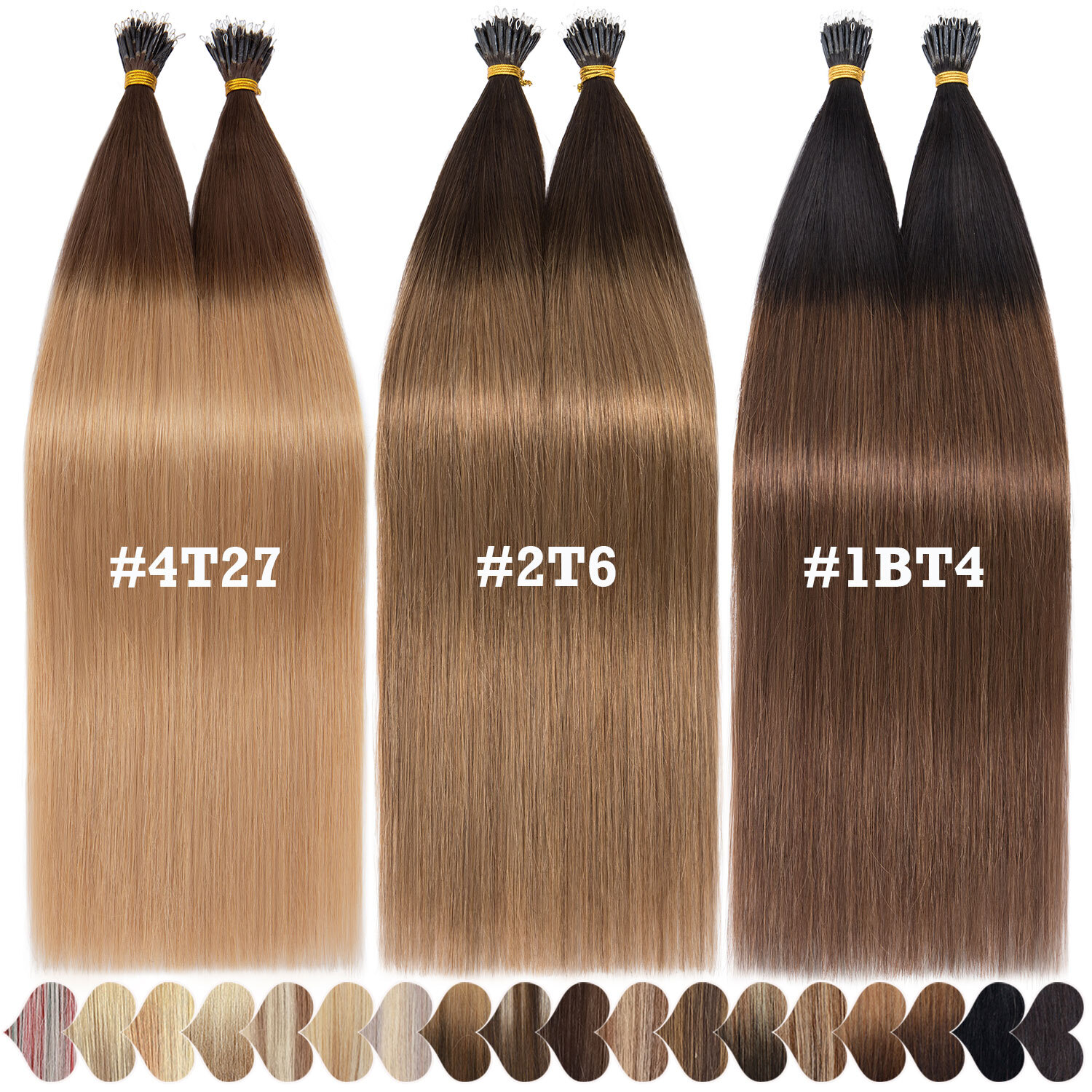 CLEARANCE Nano Ring 100% Human Remy Hair Extensions Micro Loop Beads Ombre 100pc