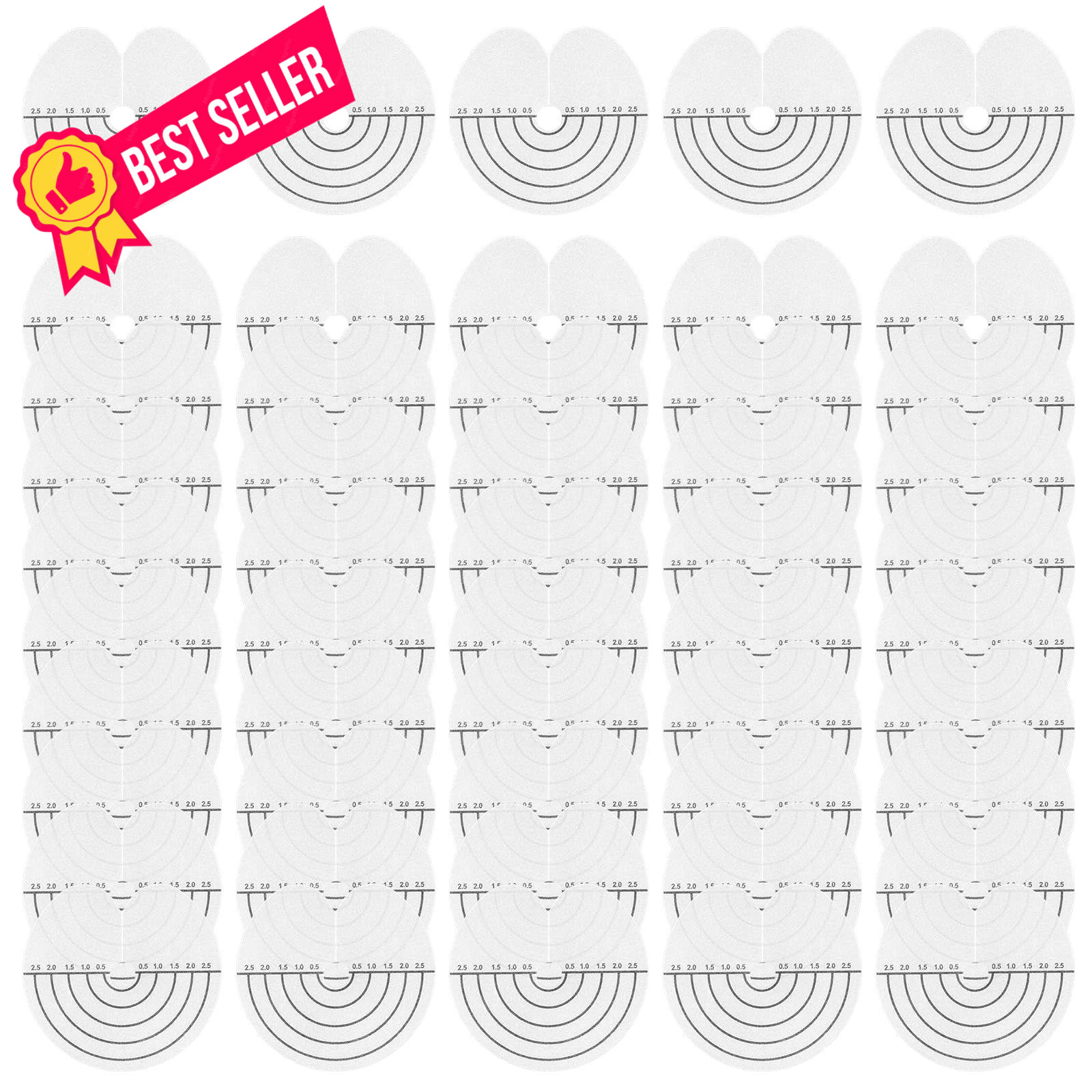 50 Pcs Heat Shield Guards for Hair 10 x 8 x 1.7 cm, With scale marks