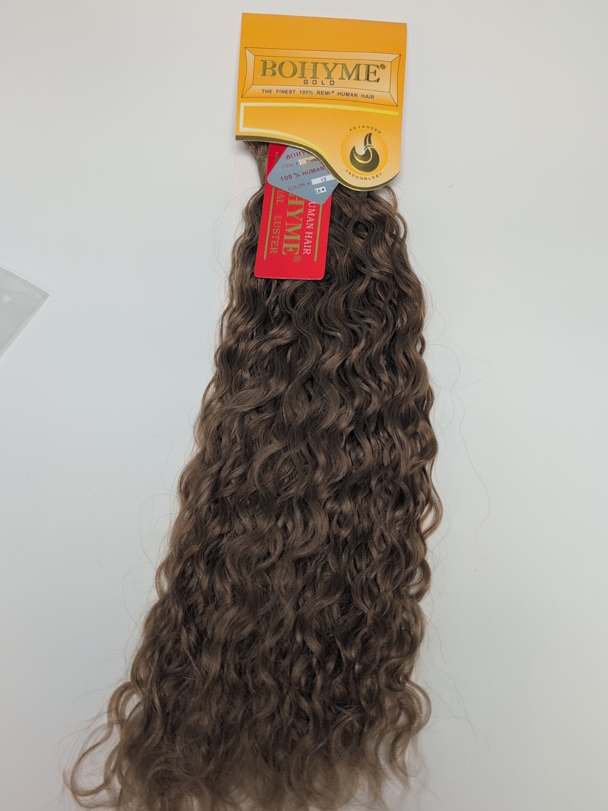 Bohyme Gold 100% Remi Human Hair French Refined Curl Length 18 ” Color #12