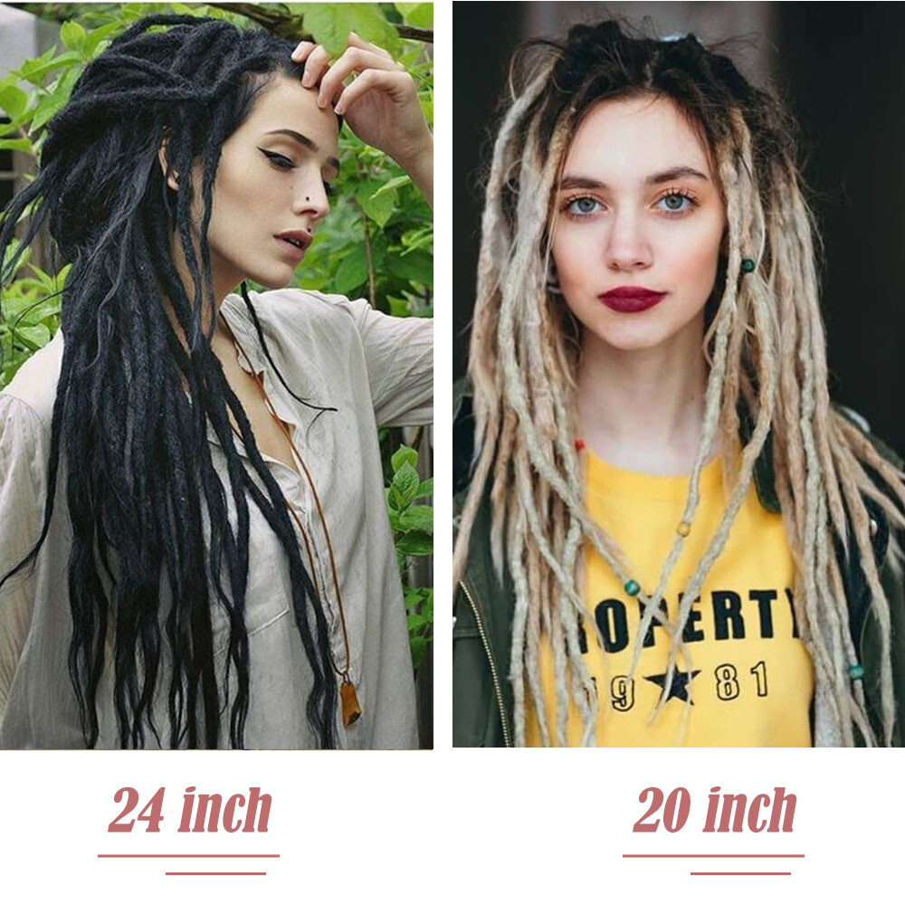 Long Ombre Dreadlocks Hair Extensions Synthetic Crochet Braiding Dreads Locs US