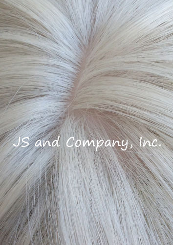 Long Loose wavy HEAT SAFE Human hair Blend WIG bangs White wnta 60