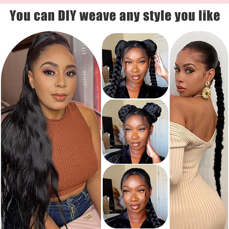 Long Braids Ponytail Clip In Pony Tail Hair Extension Long Thick Natural Hair US
