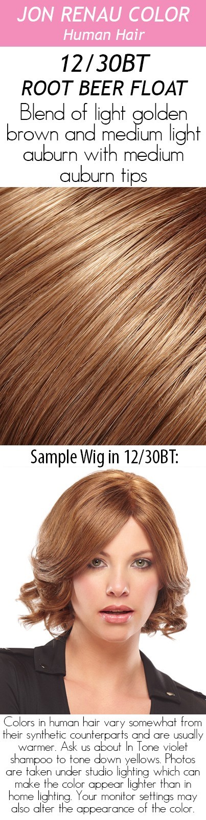 DEMI Human Hair Wig by JON RENAU, ANY COLOR! Hand-Tied Mono Top + Lace Front NEW