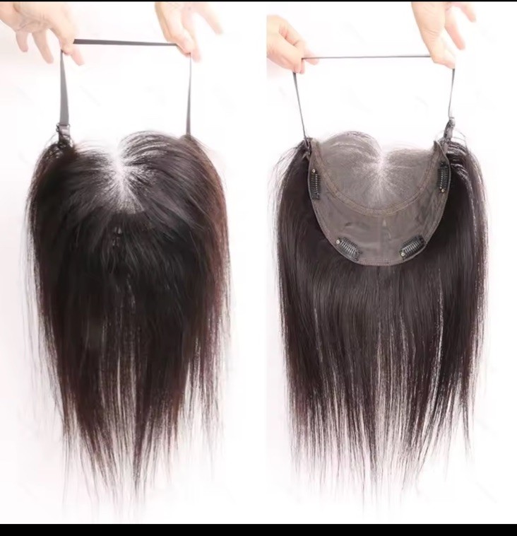 Real Human Hair Topper for Women HD Lace Front Hairpiece for High Forehead