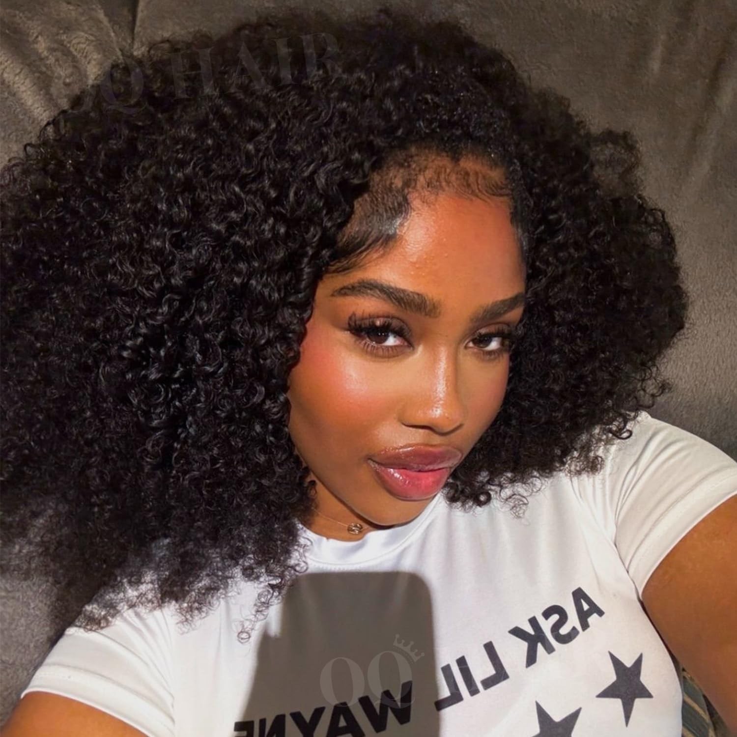 6X9 Afro Curly Human Hair Wigs 100% Unprocessed Kinky Curly Glueless Wigs Pre Cu
