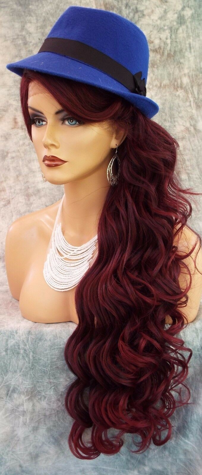 sepia Long 25 inch Wavy Lace Front Wig T1B.Burgundy Gorgeous New with Tags
