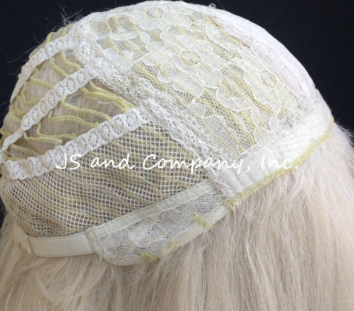 Long Loose wavy HEAT SAFE Human hair Blend WIG bangs White wnta 60