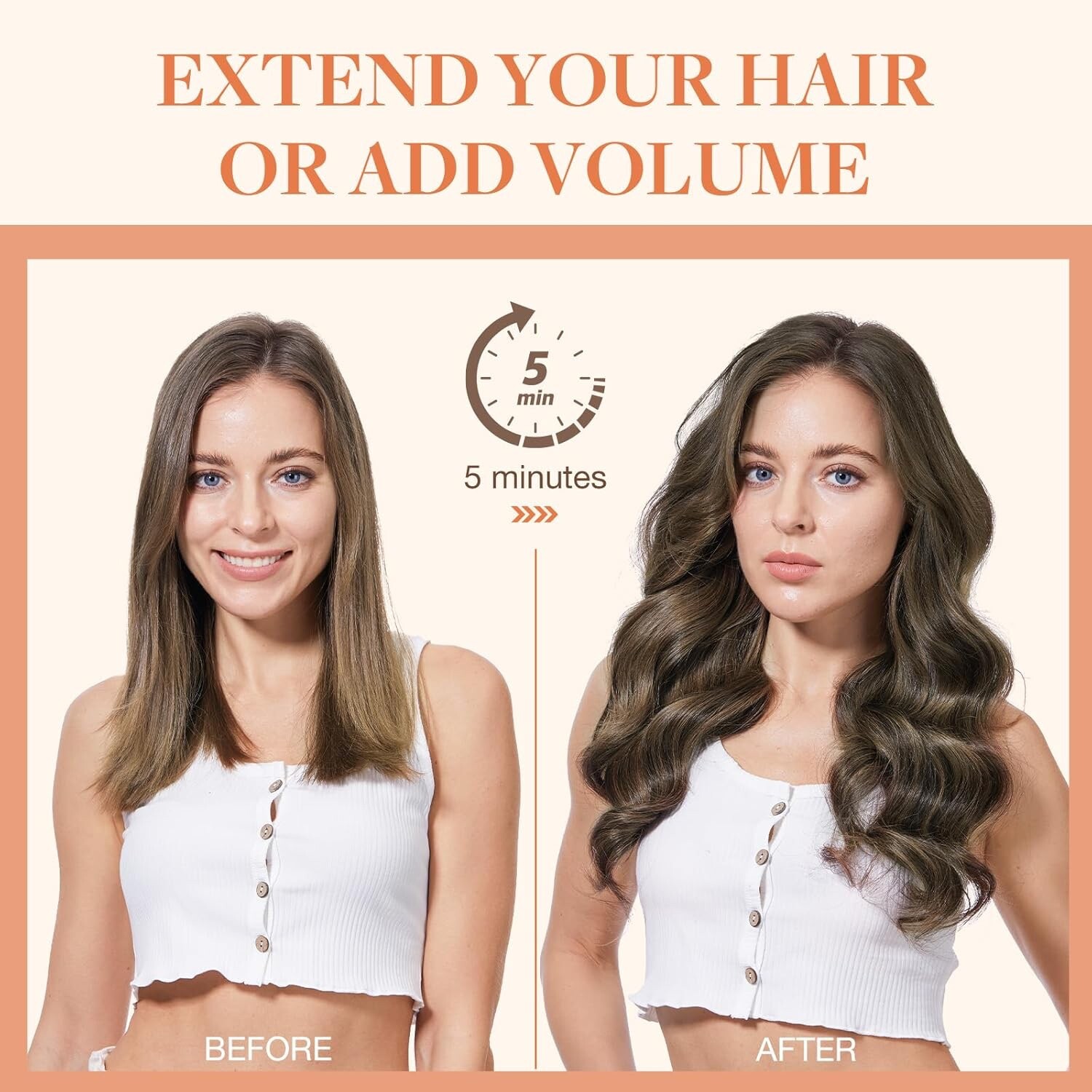 Invisi Edge Clip in Hair Extensions 24inch 160g 7Pcs Injected Seamless GOO GOO