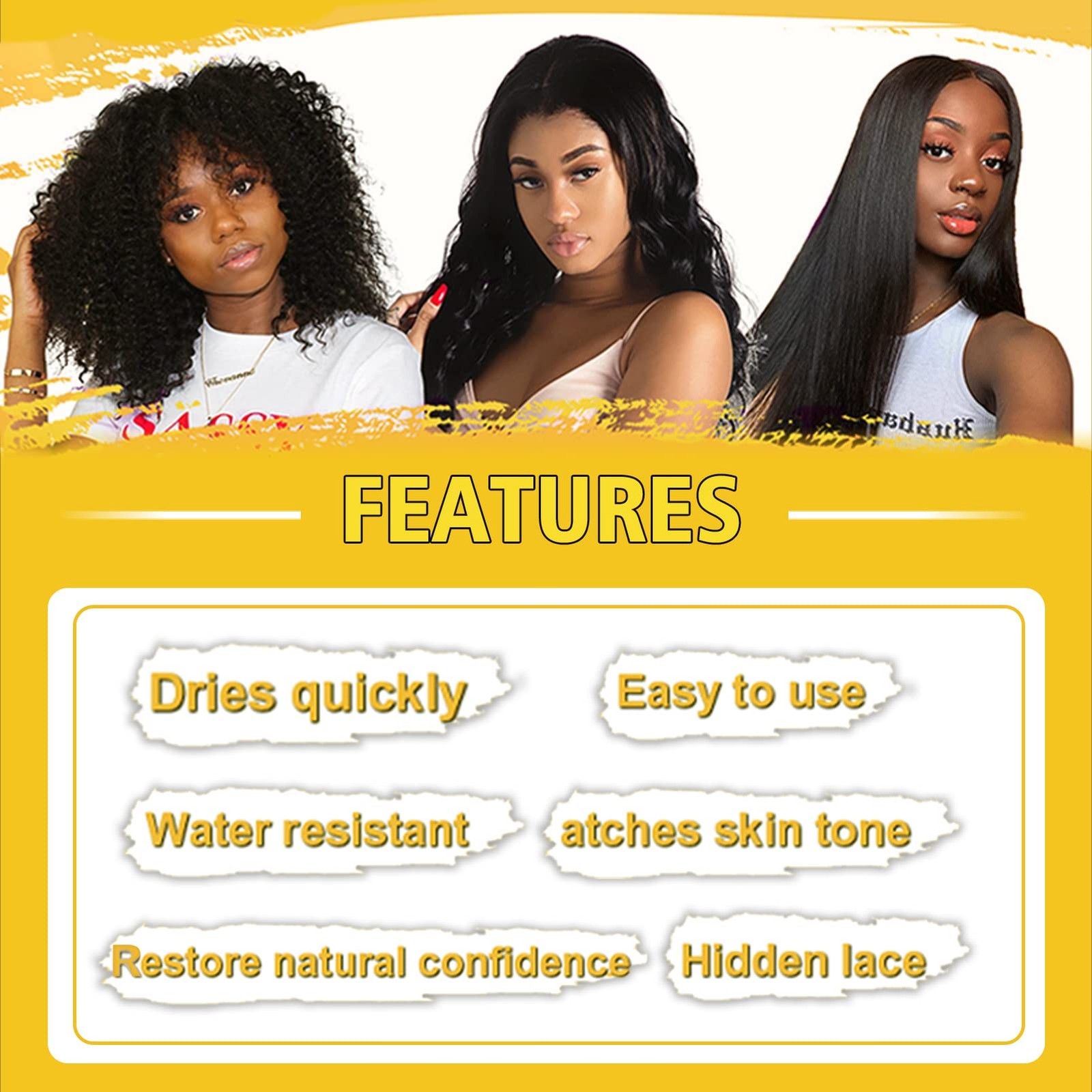 Melting Lace Lace Tint Mousse for Women – Natural Finishing Color on Wigs, To…