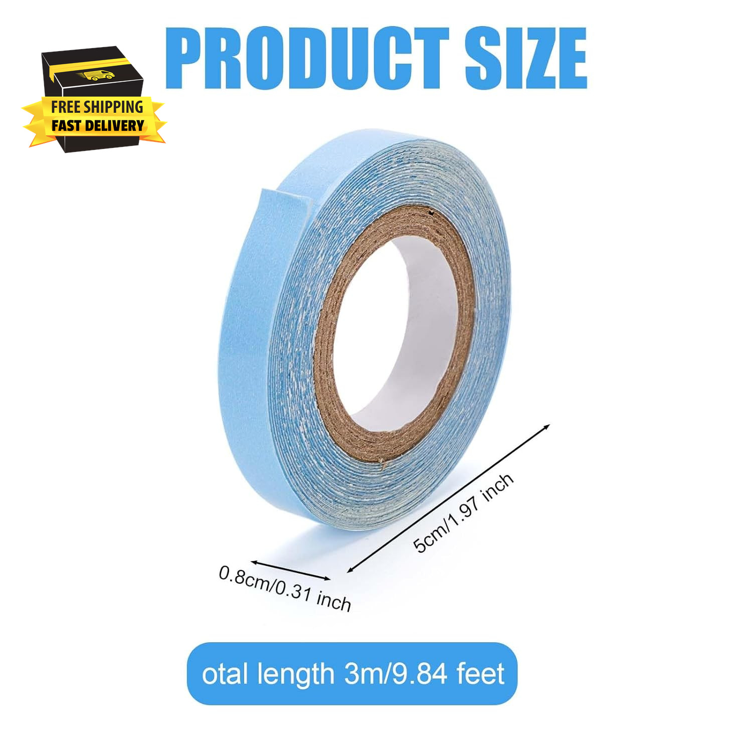 2 Rolls Hair Extension Tape, 9.84 Feet Hair Wig Tape Double Sided Adhesive Tape