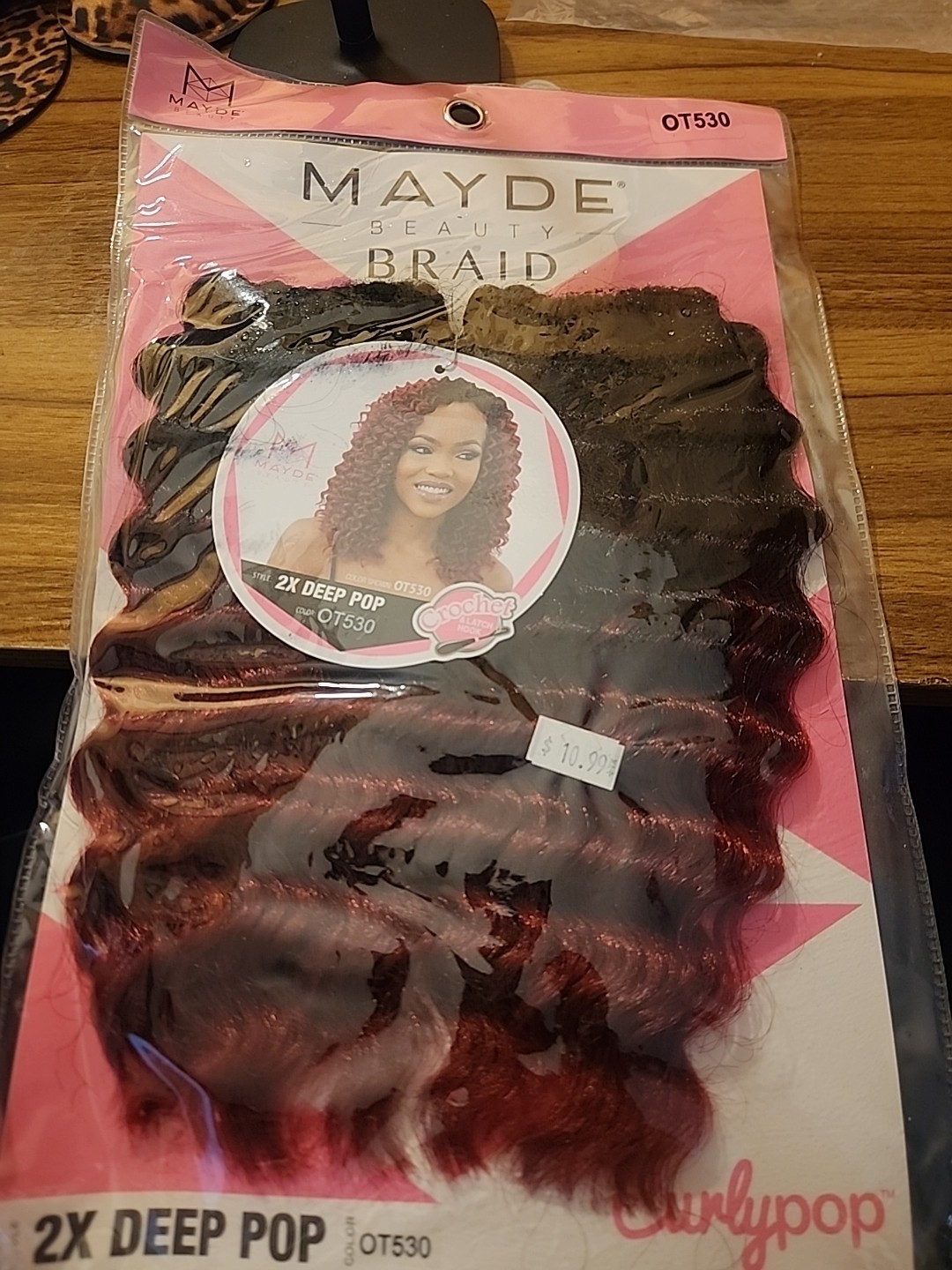 Mayde Beauty Crochet Hair 1 Pack Of Curly Deep Pop Color OT530 Synthetic Hair