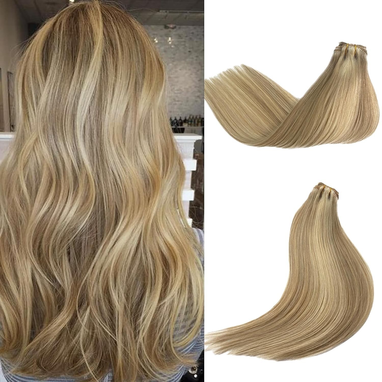 22″ Clip in Hair Extensions Remy Human Hair for Women – Silky & Durable Handmade