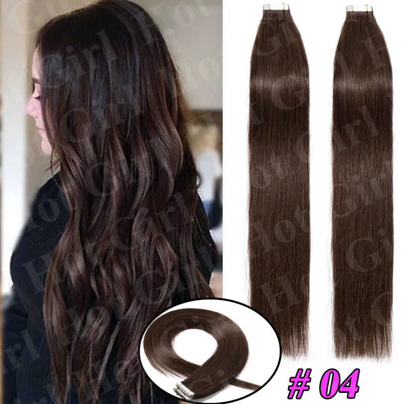 14″ Double Weft Tape In Human Hair Extensions Ash Blonde 100% Real Remy US Stock