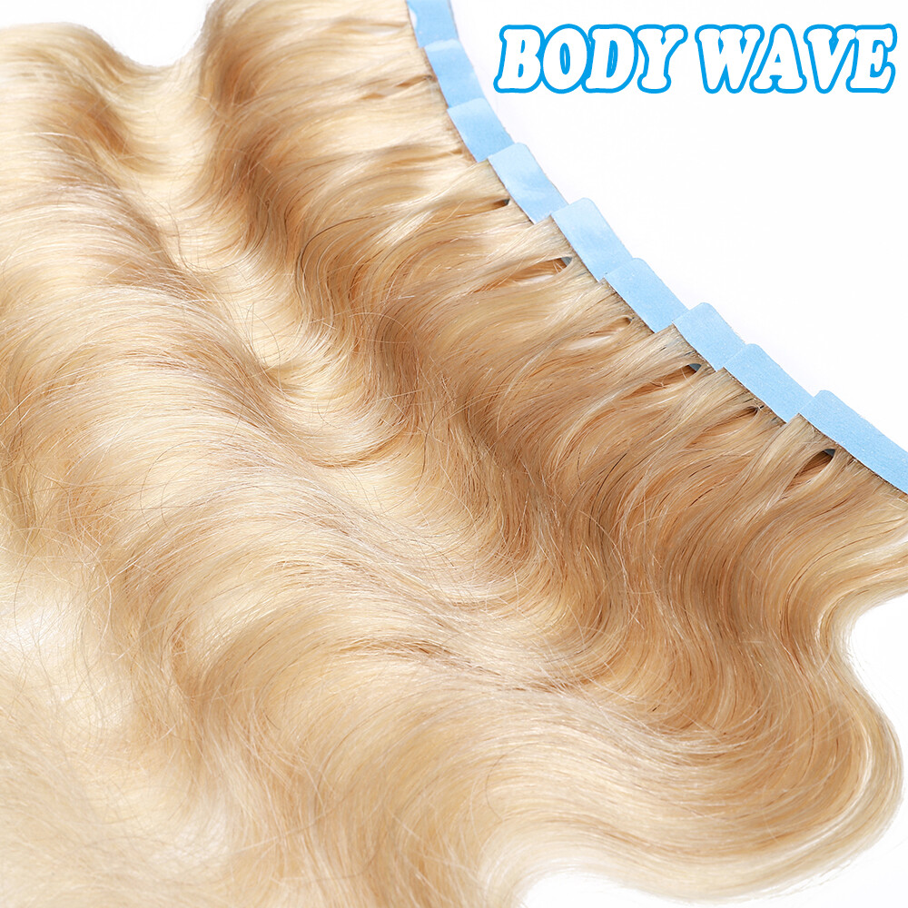Invisible Brown Tape In Real Remy Human Hair Extensions 20/40/60 Pcs Thick Q396