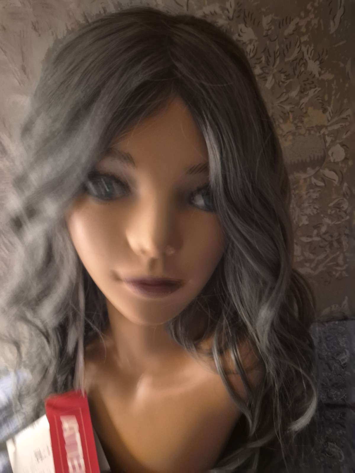 Rene of Paris Long Wavy Synthetic Gray Wig Smoky Forest Classic Cap Mono-Part
