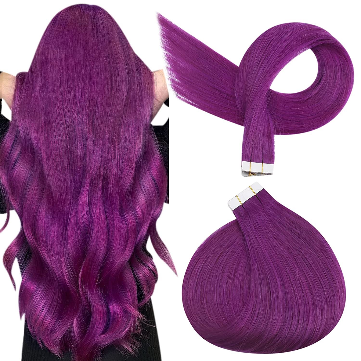 Tape In Remy Human Hair Extensions Invisible Seamless Skin Weft Thick Long 60pcs