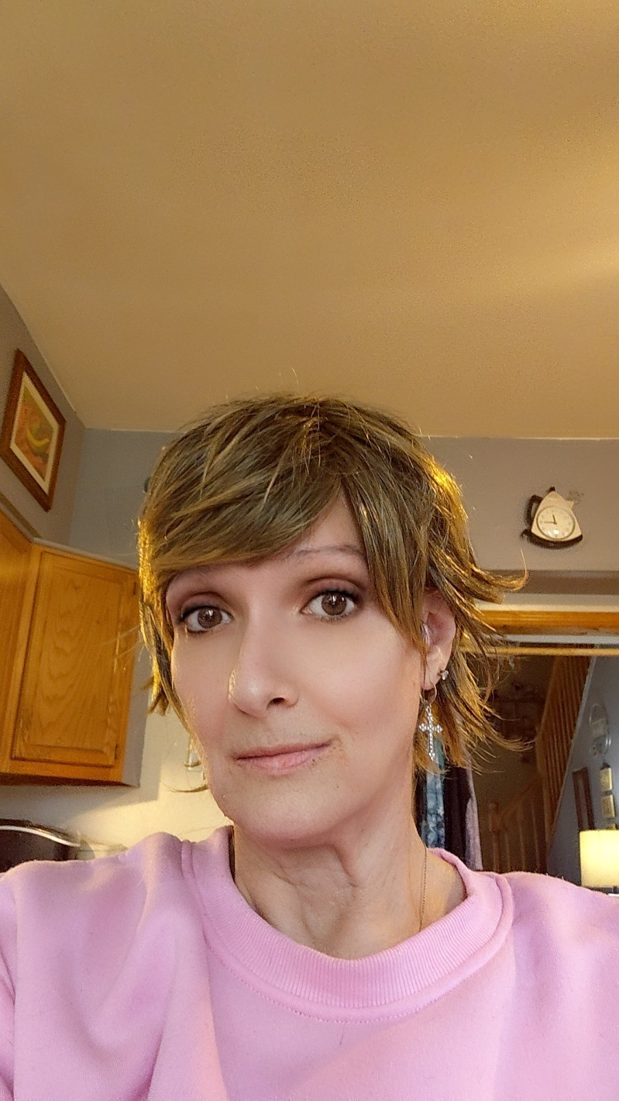 wig layered straight light brown blond highlights for women adult