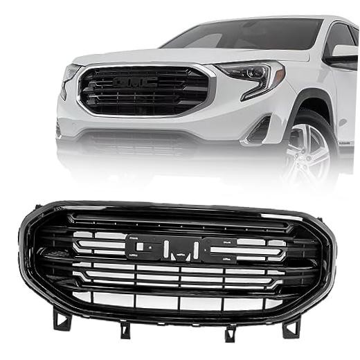 – FOR GMC Terrain Grille Grill 2018 2019 2020 2021 SLE Full Black Replaceable