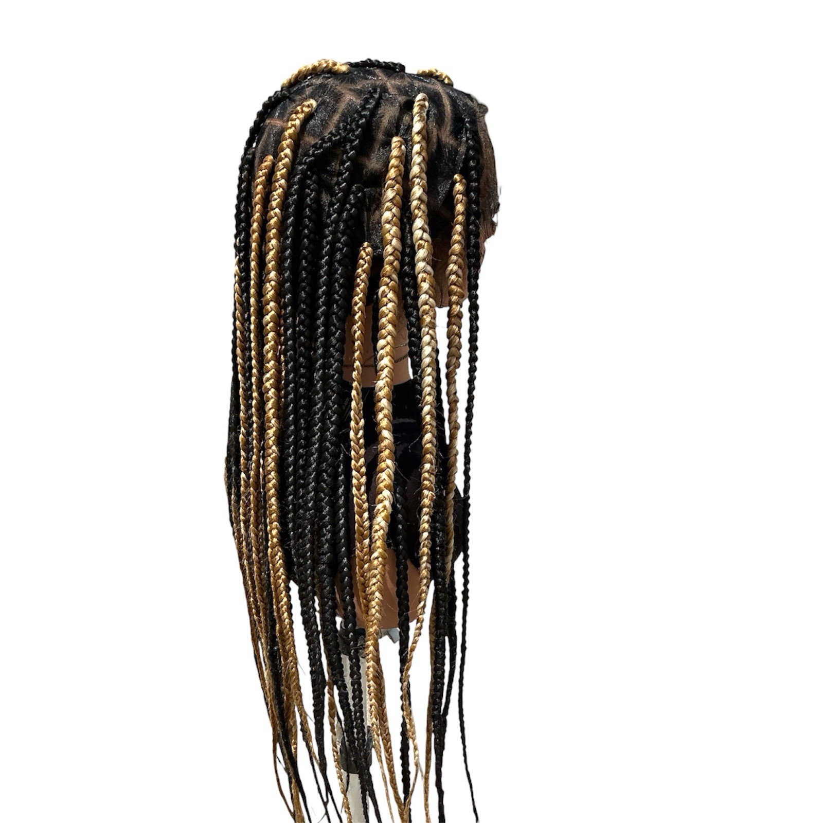 Women’s Synthetic Braided Lace Front Wig Free-Part Black/Blonde 13×4