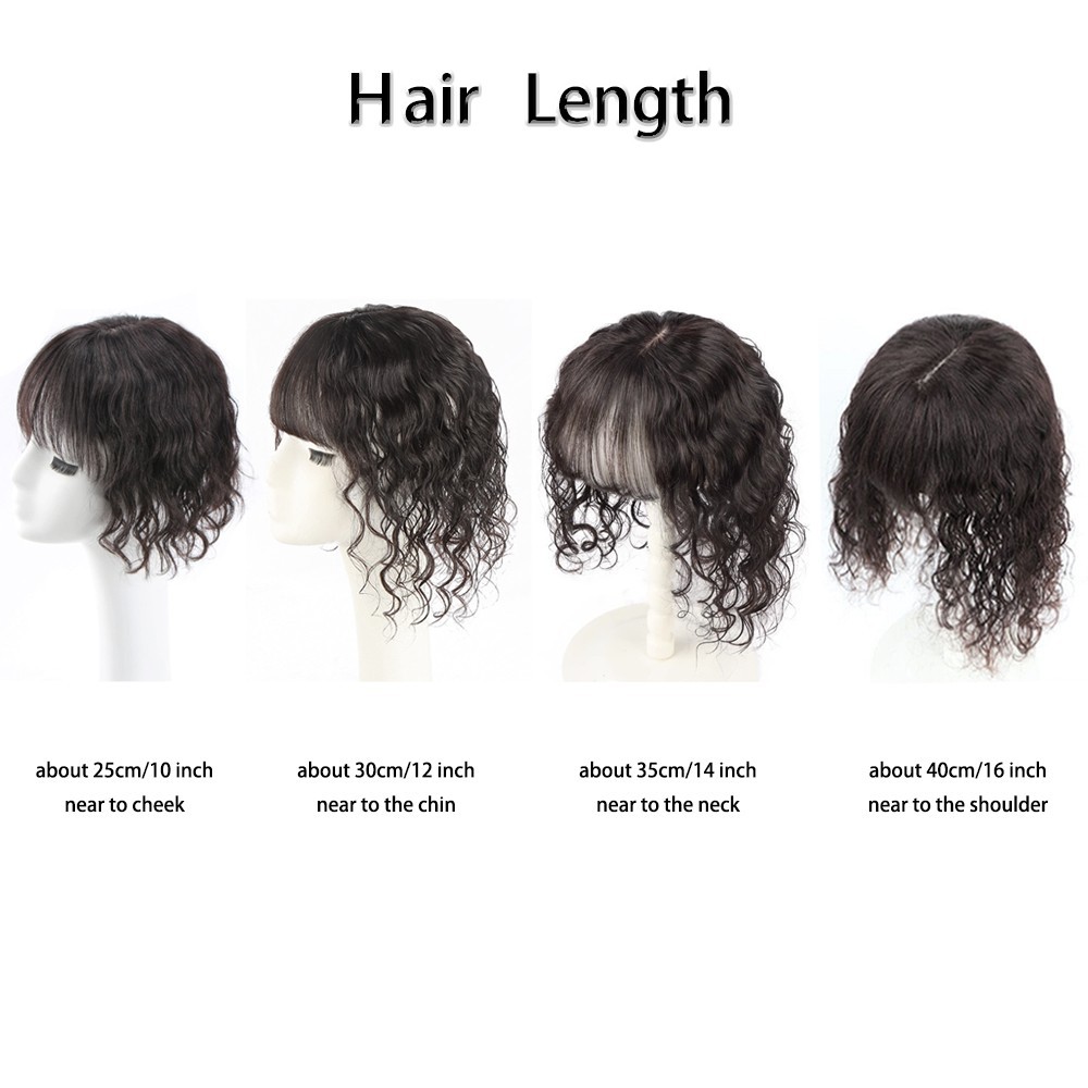 Soft 100% Human Hair Toupee Curly Hair Topper Top Clip in Hair Pieces for Women