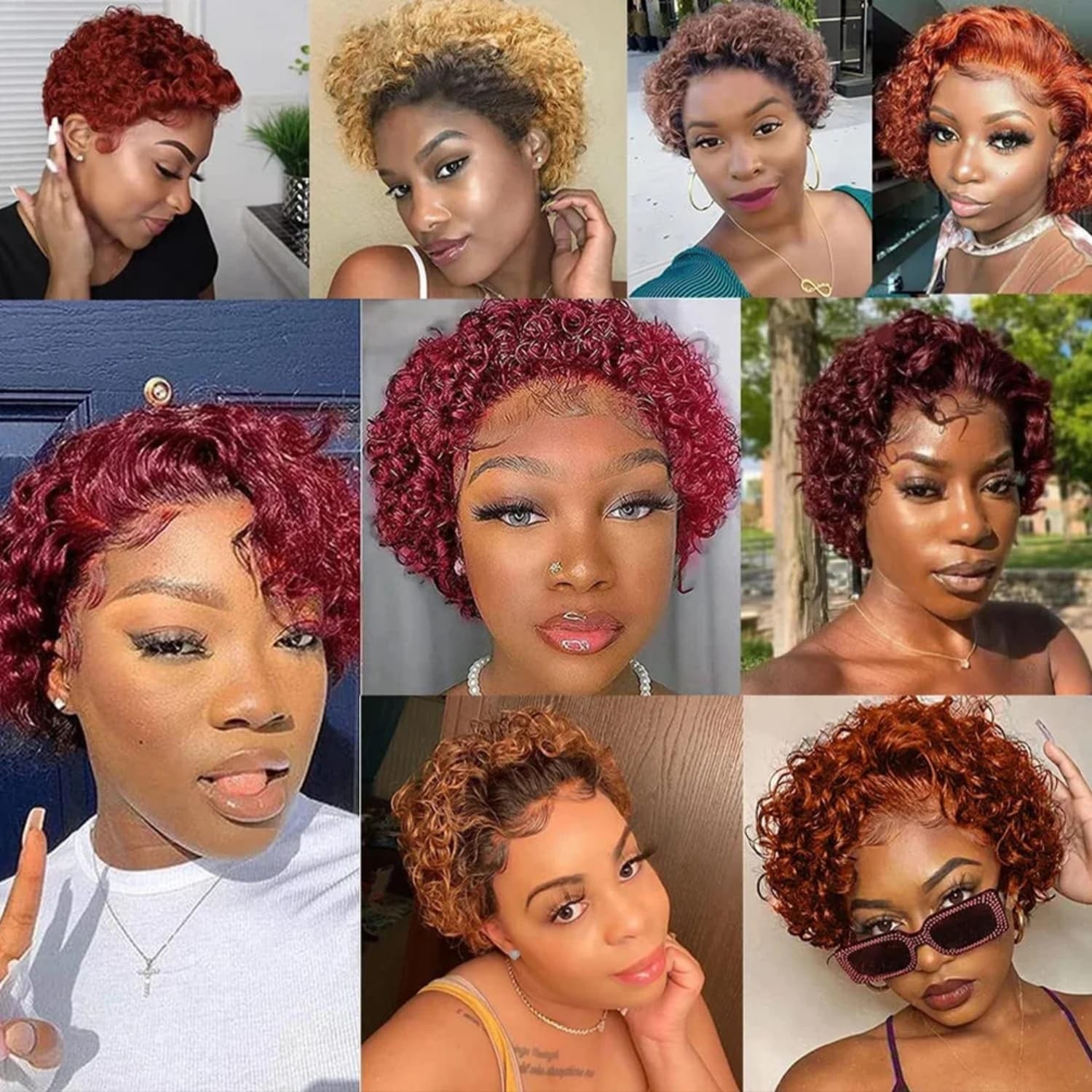 Yiifiulyn 6 Pixie Cut Wig Human Hair, Short Curly 13×1 Lace Front Human Hair …