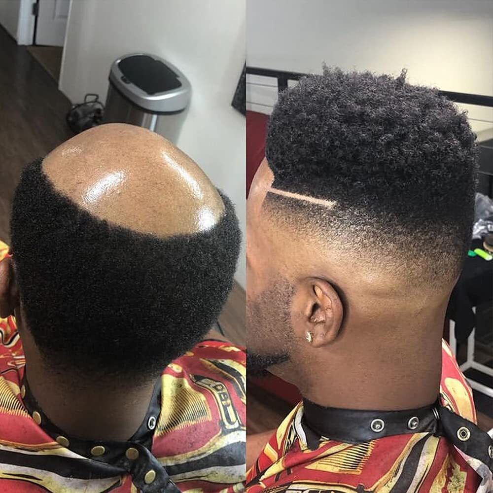 Full Lace Men’s Toupee for Black Men Afro Toupee African American Wigs Hair Unit