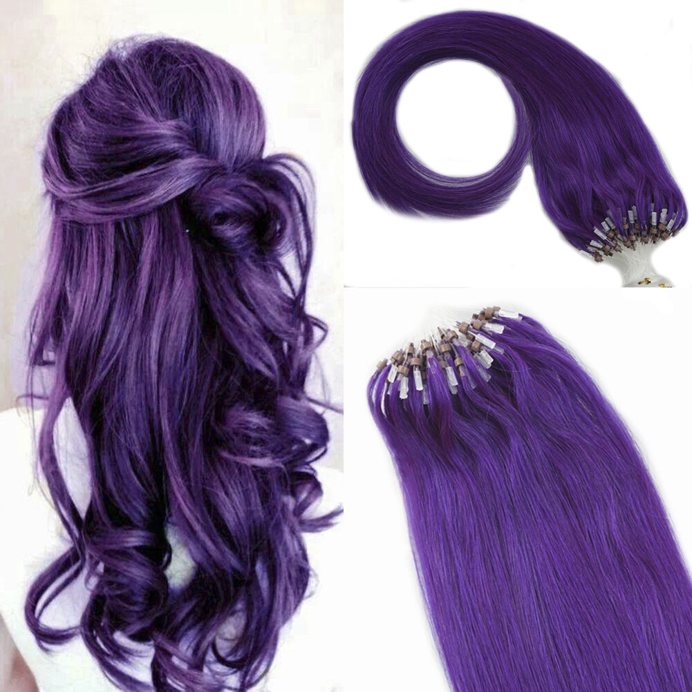Micro Ring Loop Tip Remy Human Hair Extensions Straight Micro Beads Link Hair US
