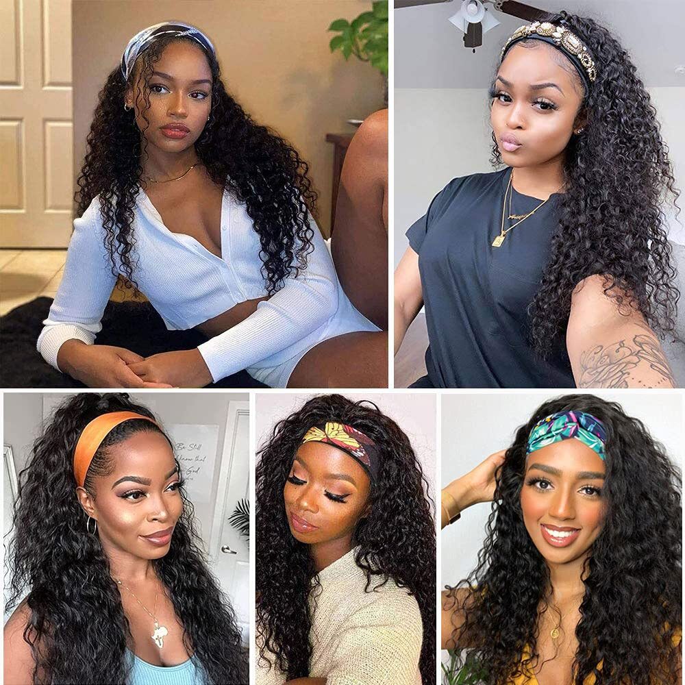 Headband Wigs for Black Women Wet and Wavy Headband Wig Curly Wave Synthetic …