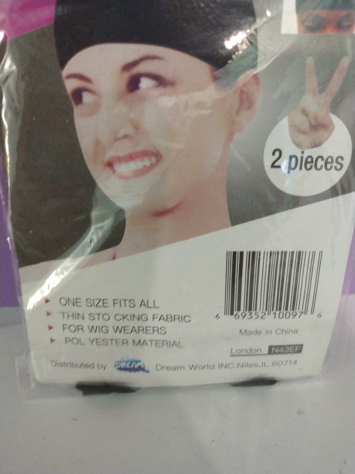 Dream Deluxe Wig Cap Black 2 pieces included New one size fits all