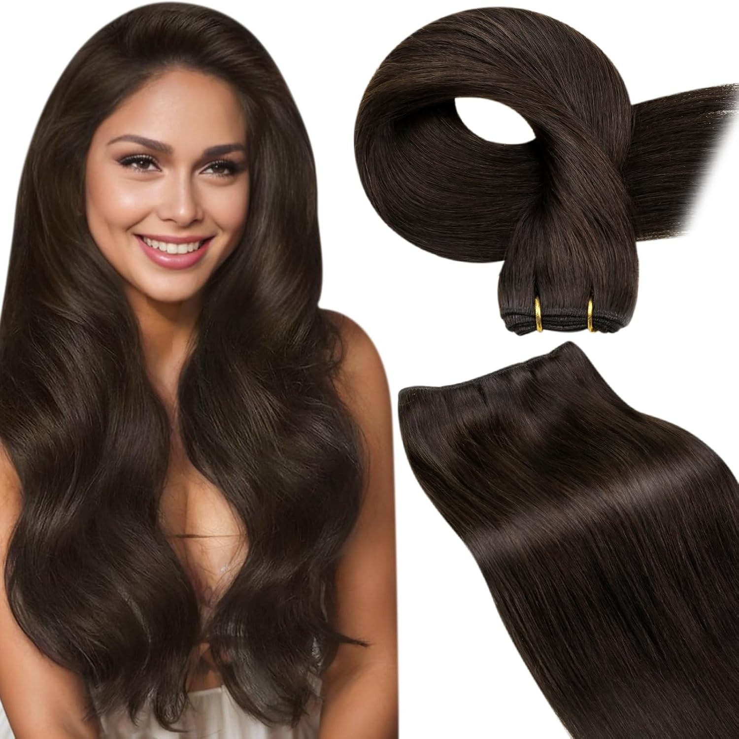 Double Weft Human Hair Extensions Sew in Weft Human Hair Weaves Highlight Colors