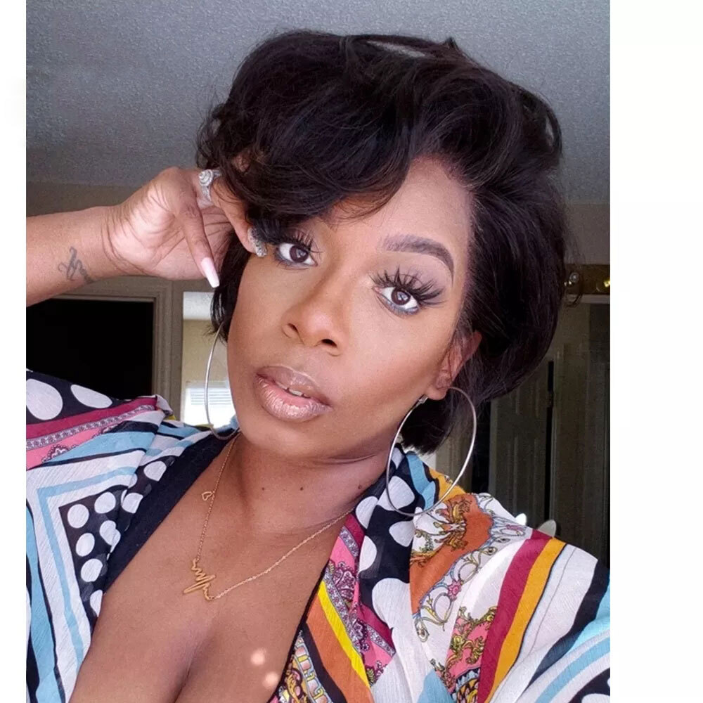 Short Pixie Cut Wig Human Hair Wigs For Women Straight L Part Lace Front Wigs US