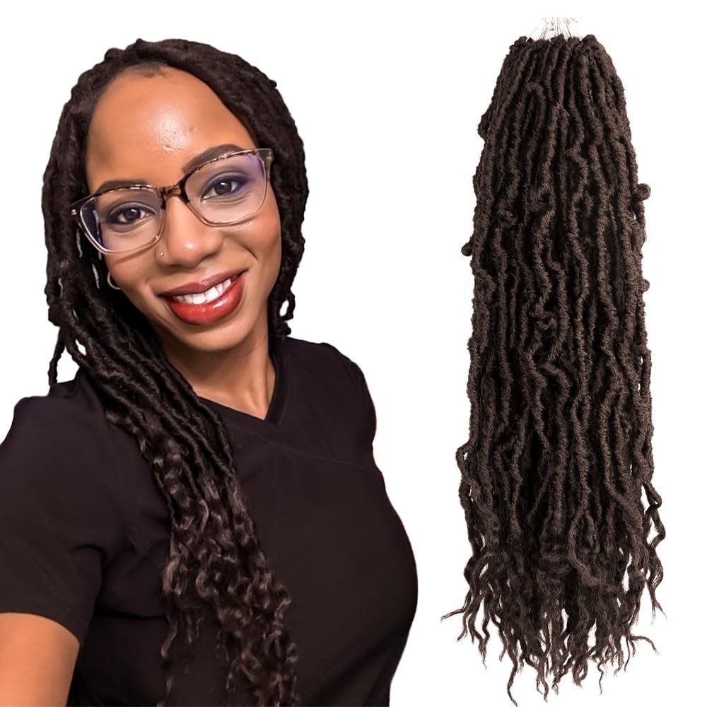 BOHOBABE 18″ Faux Locs Crochet Hair, Boho Soft with Curly Ends, 6-Pack #4
