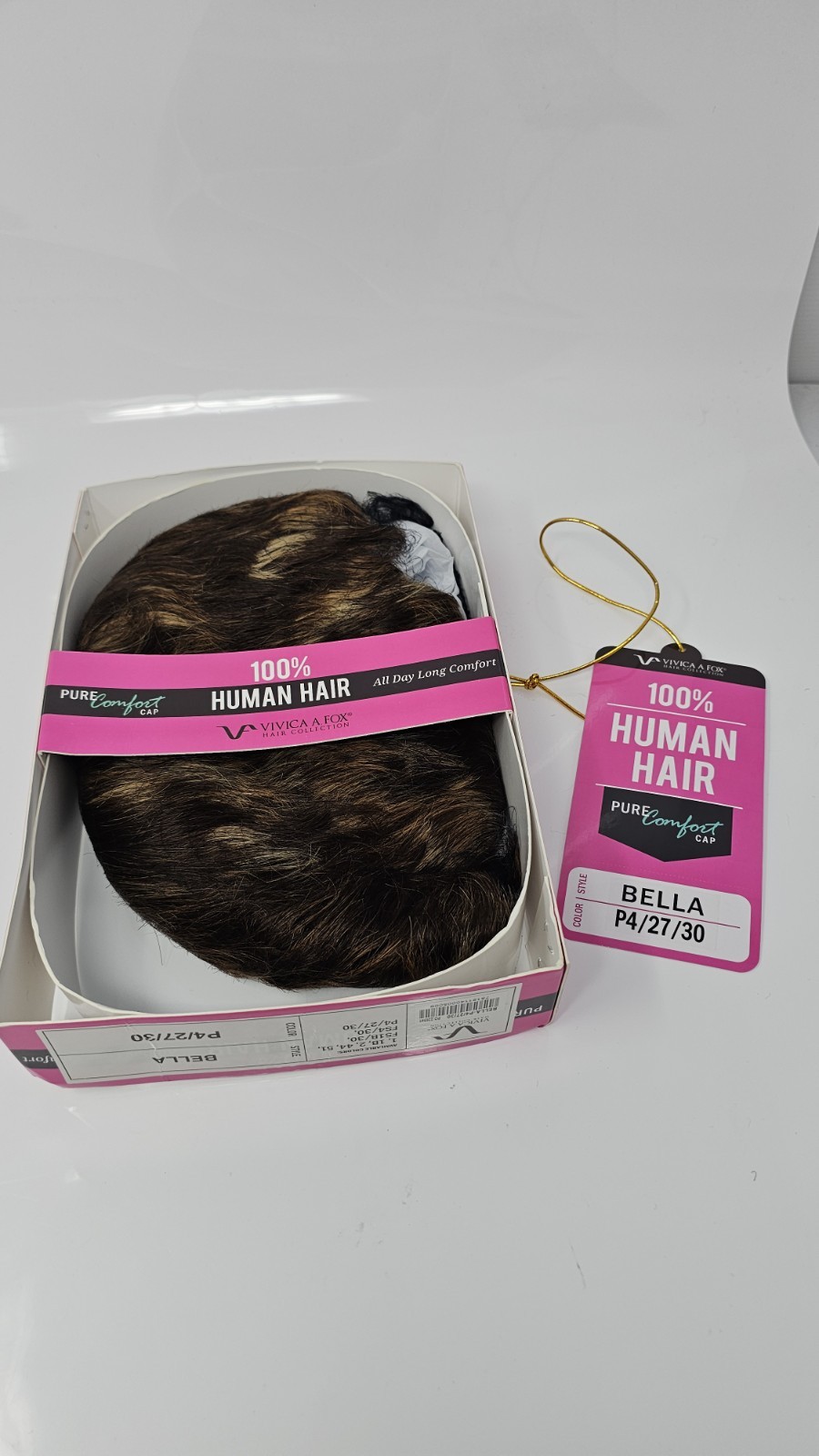Vivica A. Fox BELLA Human Hair Pure Comfort Cap Wig Color P4/27/30