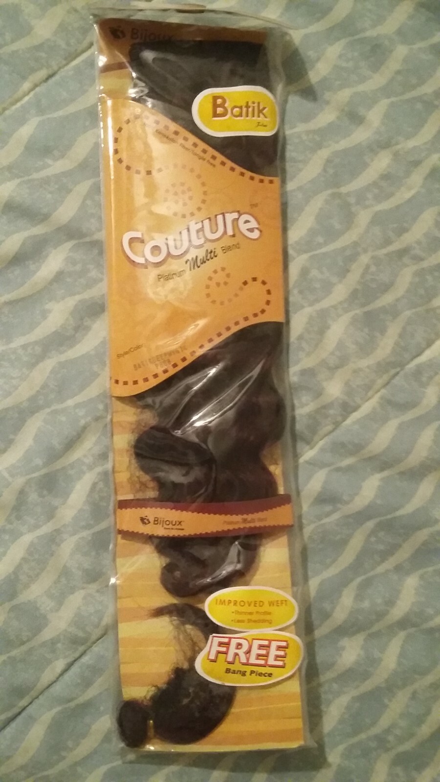Bijoux Couture Platinum Weft Hair Batik Deep wave 14 in Black Burgundy