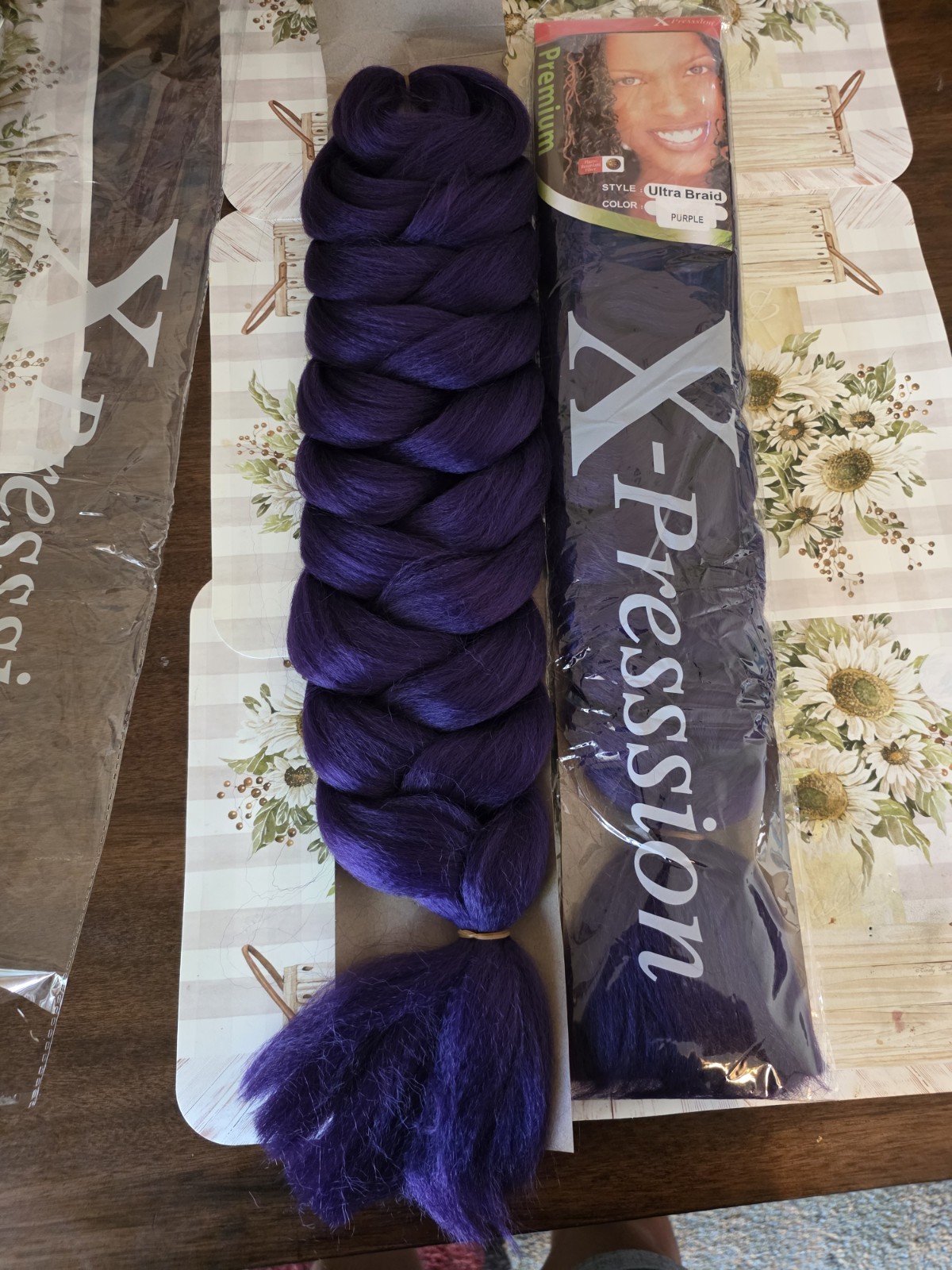 X-Pression Ultra Braid Synthetic Braiding Hair Extensions Purple 24 in 2 Pack