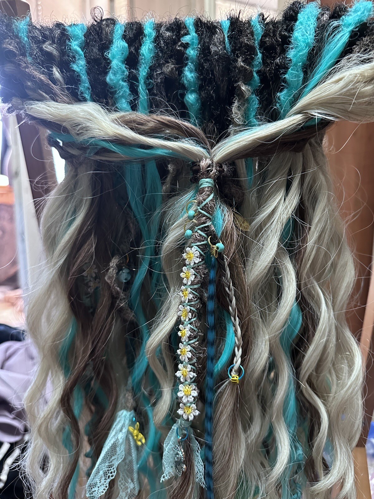 Dreadlocks Boho Curls DE 60 pieces – 120 ends + free elastic band decoration