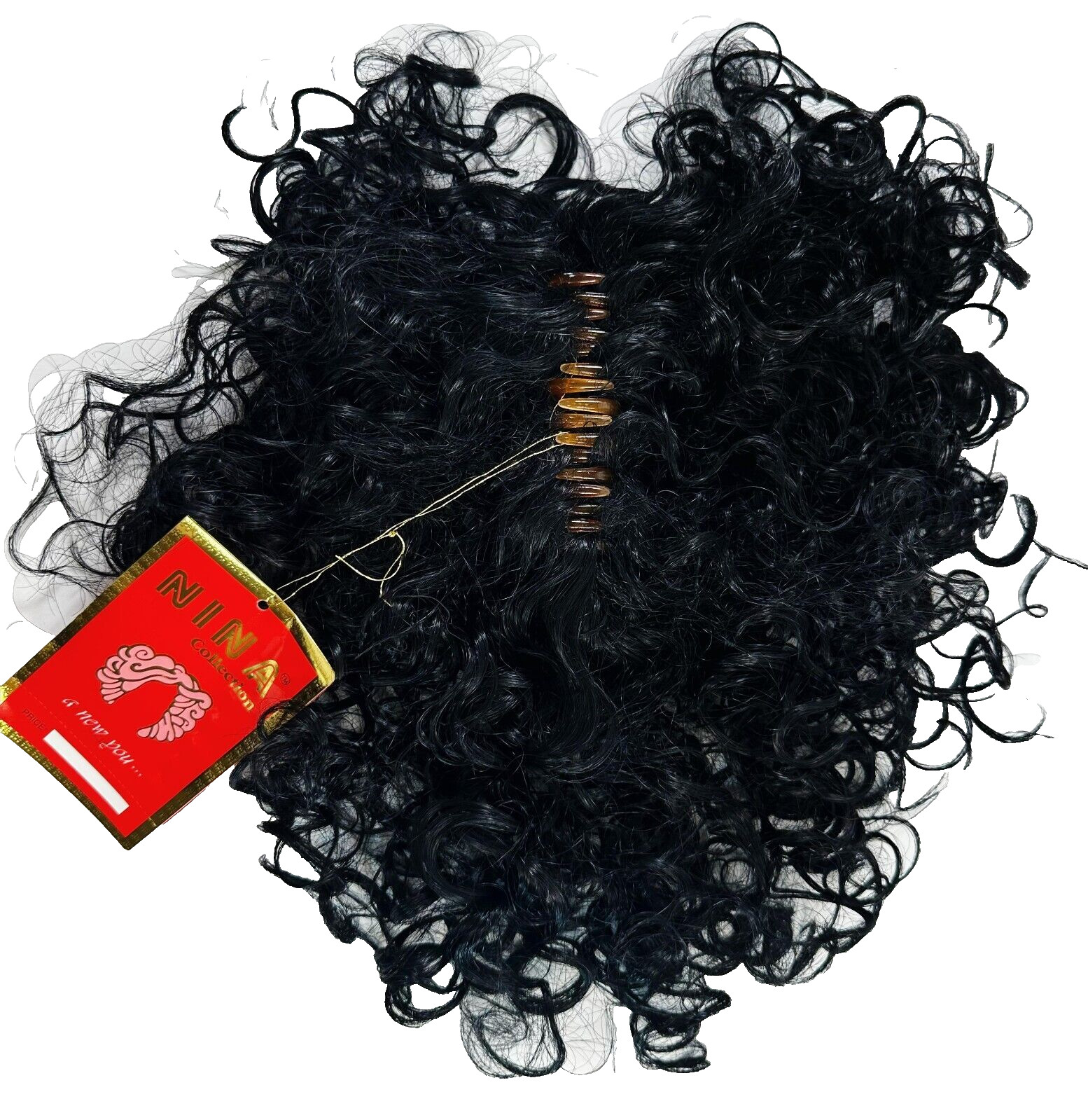 Nina Collection Women’s Short Curly Claw Clip Black Wig 13 inches