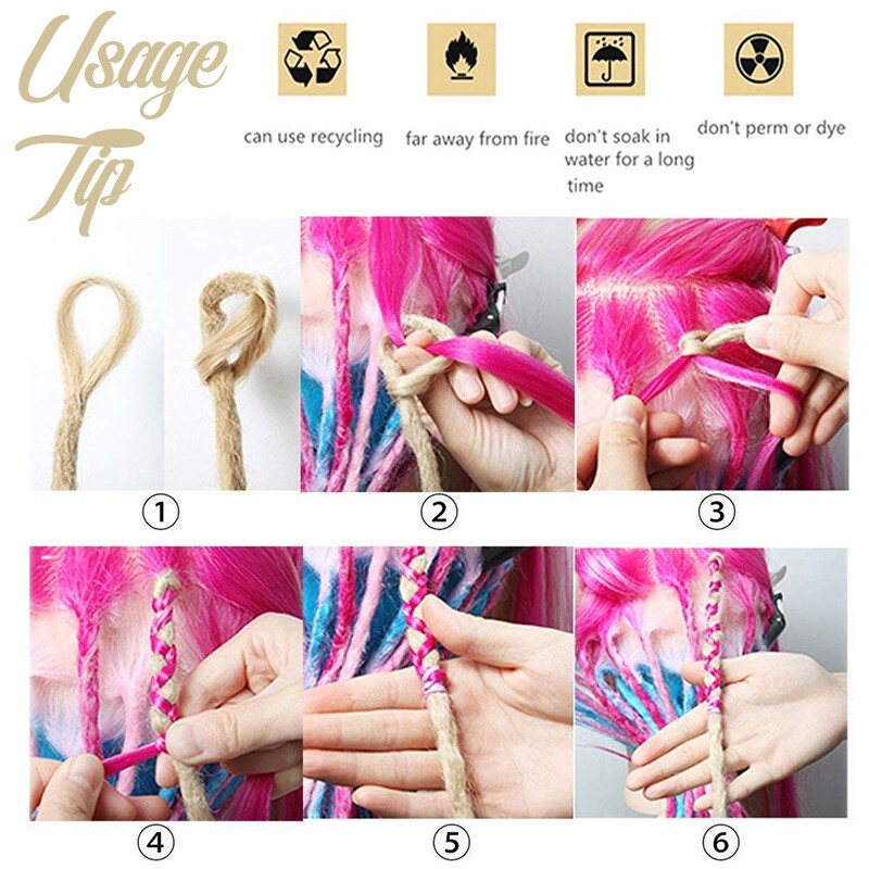 Ombe Dreadlocks Crochet Braid Dreads Locks Reggae Hair Extensions 20″~24″ Blonde