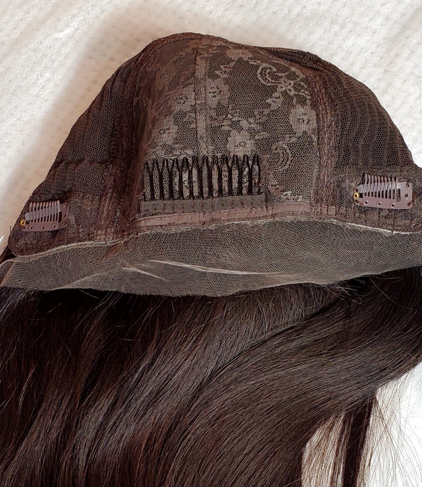 New 100% Virgin European Human Hair Wig | 18” Dark Brown | Skin Top