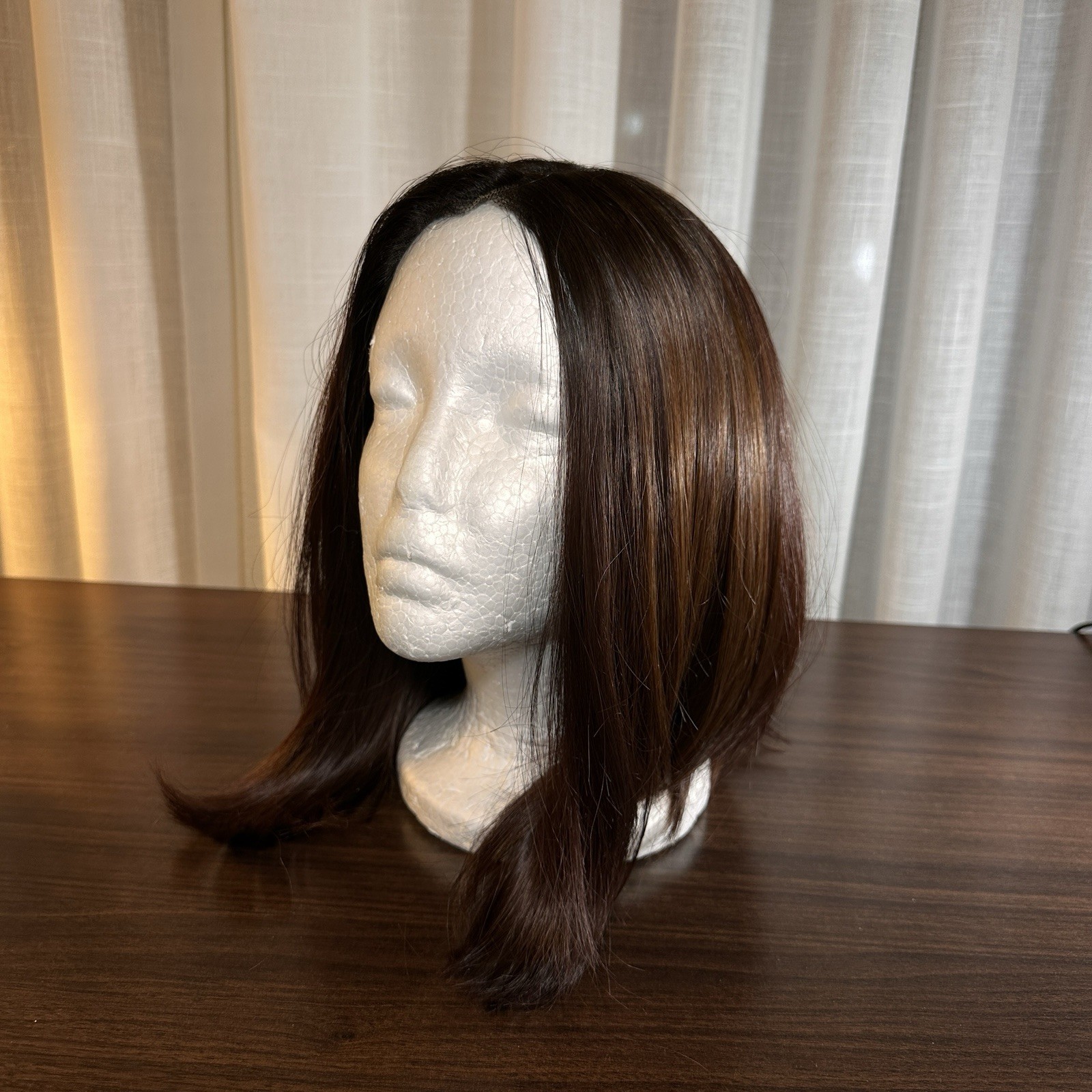 Brown Shoulder Length Synthetic Lace Front Wig Adjustable Natural Style