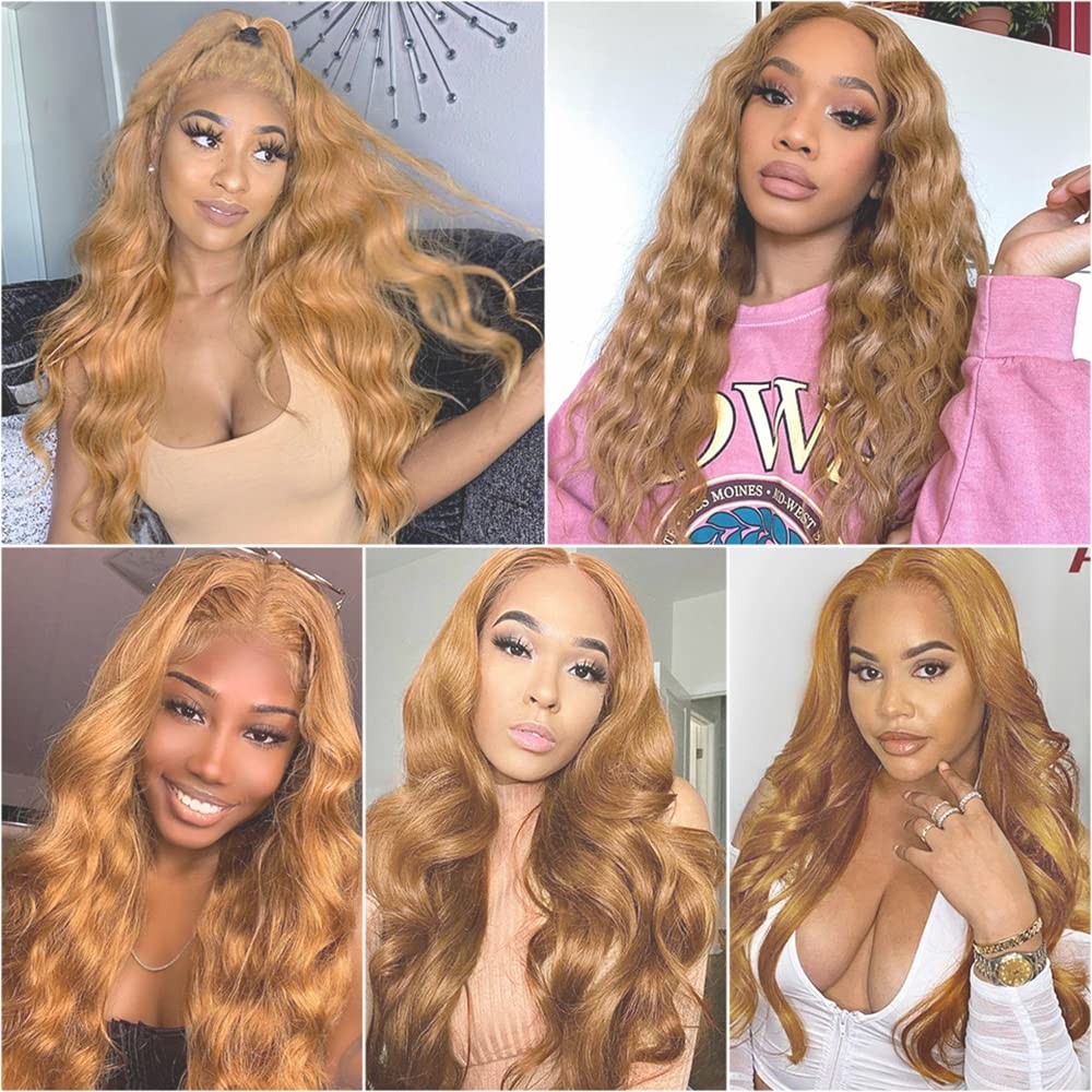 24 26 28 Inch #27 Honey Blonde Bundles Human Hair 3 Bundles Brazilian Remy Ha…